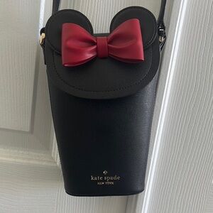 Kate Spade Black Bag with Red Bow Accent